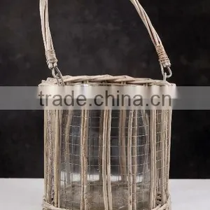 Newest Romantic Willow Wicker Candle Holder for Table and Home Decoration With Handle and Wire Frame/ Home Decoration/bath Relax thumbnail-1