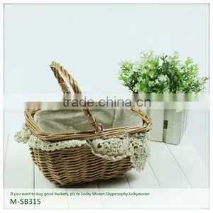 Classic Wicker Storage Basket With Sewing Handle thumbnail-1