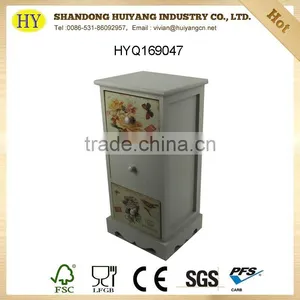 FSC Painted European Style Wooden Cabinet With 3 Drawers Wholesale thumbnail-1