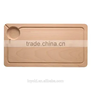 New Design Beech Wood Cutting Board Natural Wooden Kitchen Chopping Blocks With Groove thumbnail-1