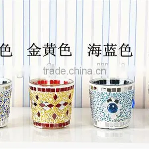 Round Shape Mosaic Candle Holder for Holidays thumbnail-1