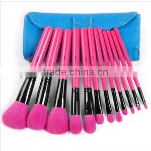 Rose Red Makeup 12pcs Brushes With a Blue Pouch thumbnail-1