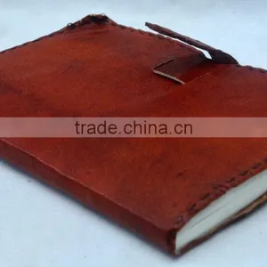Handmade Vintage Plain Soft Leather Diary With Belt thumbnail-3