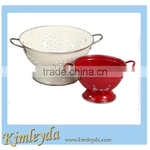 Enamel Colander With Stainless Steel Rim and Handles thumbnail-1