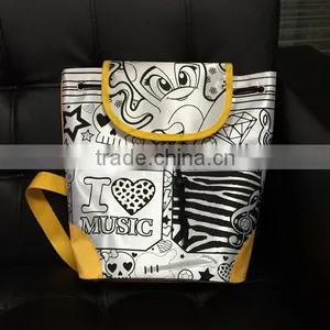 Animation Style DIY Schoolbag Graffiti Bag Children Backpack With a Lid thumbnail-1