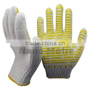 NMSAFETY Bleached Cotton Pvc Dotted Hand Gloves thumbnail-1