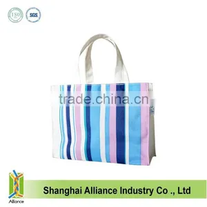 OEM Cheap Nylon Full Printing Women Stripe Small Size Hand Bag,Women Outdoor Tote Shopping Bag thumbnail-3