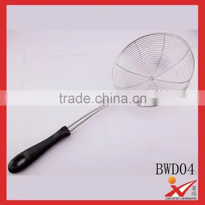 High Quality 16"kitchen Tools Stainless Steel Stainer for Oil Filter With Rubber Coverd Handle thumbnail-1