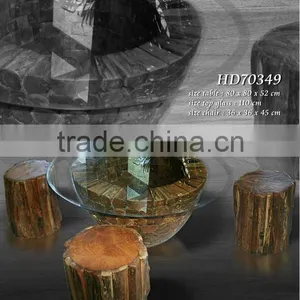 Teak Wood Twigs Table and Chair thumbnail-1