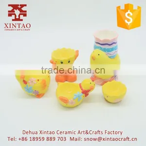 Home Decoration 7.5*6.5*7.5 cm Small Yellow Chicken Shape Ceramic Candle Holders thumbnail-5
