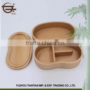 Leakproof 3 Compartment Eco-friendly Wooden Bento Box thumbnail-1