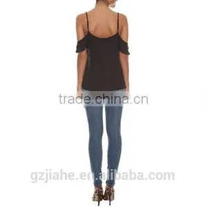 Woman Blouses Sexy Sleeveless Chiffon Ruffle Plus Size Ladies Blouses Casual Tops Clothing 2015 New Summer 4 Colors thumbnail-2