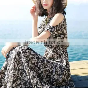2016 New Latest Summer Women Slim Plus Size Long Bohemia Beach Dress thumbnail-1