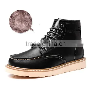 Winter Keep Warm Leather Casual Shoes High Top for Men, High Quality High Upper Working Boots Shoes With Villus thumbnail-1