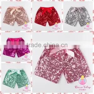 2016 New Colors Boutique Wholesale Little Baby Girls Shiny Sequin Tight Short Bow Girls Leggings Pants thumbnail-1