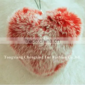 CX-A-02 Genuine Rabbit Fur Pendant Keyring ~ MIXED COLOUR thumbnail-4