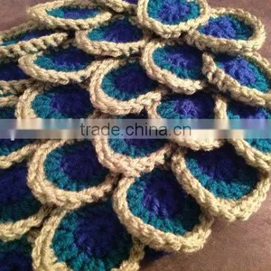 Peacock Diaper Cover Baby Bloomer With Headband Set Little Baby Winter Woolen Yarn Diaper Cover Set thumbnail-4