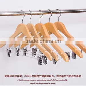 China Factory Stylish Wooden Hanger no Notch Wooden Shirt Hanger 4 Tier Sturdy Clips and Special Shape Pants Hanger thumbnail-2
