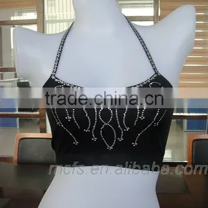 Black Straps Halter Ladies Bra Lingerie Sexy Seamless Women's Nylon Tube Bra thumbnail-1