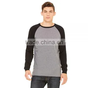 Bella+Canvas Men's Jersey Long Sleeve Baseball Tee - 100% Combed Ring-spun Cotton, Side-seamed and Comes With Your Logo thumbnail-1