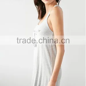2016 Unlined Sleeveless Custom Print Racerback Sleeping Women Dress Night Dress thumbnail-2