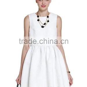 Womens Plaid Jacquard High Waist Back Zipper Sleeveless False Two-piece Dress thumbnail-1