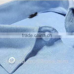 Mens Cotton CVC TC White Yellow Short Sleeve Collar Oxford Shirt thumbnail-1