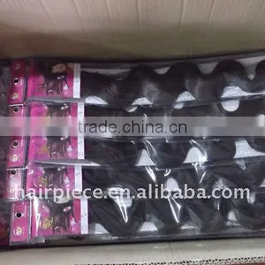 Wholesale Cheap Synthetic Hair Weaving/Weft With Top Quality Body Wave High Temperature Synthetic Hair Weaves Extension thumbnail-1