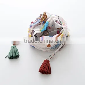 Cute Winter Warm Cotton Children Trangular Tassel Scarf thumbnail-4