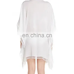 C102 Lace Trim Cover-Up Beach Wear Kaftans Plus Size thumbnail-3