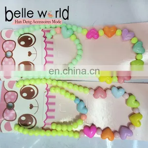 Custom Design Heart Shape Bead Kids Bracelet and Necklace Sets thumbnail-2
