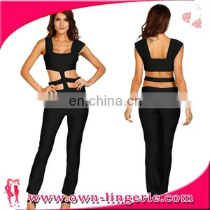 Black Sexy Vest Wide-legged Jumpsuit thumbnail-1