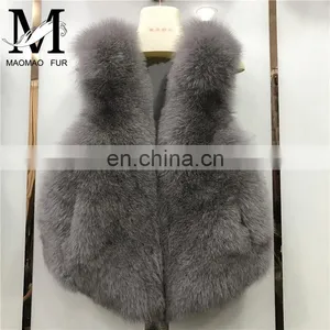 2017 New Jiaxing Winter Warm Fsahion Long Women Fox Fur Vest Real Fox Fur Coat thumbnail-5