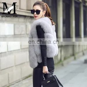 2014 Europe and America New Design Fox Fur Vest Fashion Women Fox Fur Vest thumbnail-1