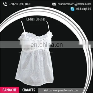 Wholesale 100% Cotton Ladies Blouse Latest Designs thumbnail-5