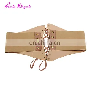 Big Stock Pink Wide Imitation Leather Waist Belt Lingerie Pink Corsets Teens thumbnail-5