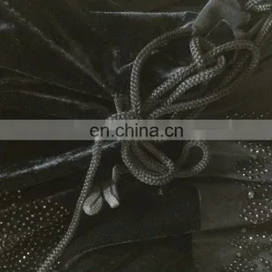 Black Colour Lycra(Stretchable) + Velvet With Stone Button Work & Embroidery Work / Islamic Wear Lycra Burkha Collection thumbnail-5