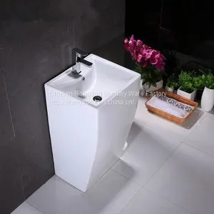 Made in China Ceramic Two Piece Good Salw Pedestal Wash Basin Price With Single Hole thumbnail-5
