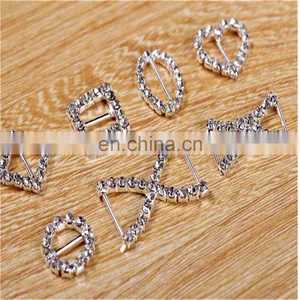 Grade A Rhinestone Heart Buckles Wedding Ribbon Slider 25mm Bar thumbnail-5