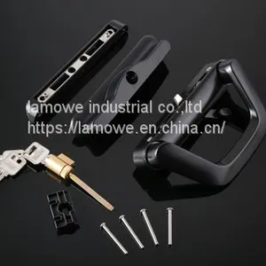 Single Style Aluminum Sliding Door Handle Made of Zinc Alloy With Key thumbnail-3