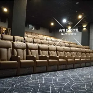 Hot Selling Leather Fixed Back Cinema Sofa,CHIHU Brand Public Cinema Seating thumbnail-2