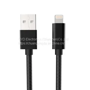 MFi Nylon Braided Colorful Lighting Cable With 2.4A OD4.0mm for IPhone/iPod/iPad thumbnail-1