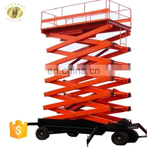 7LSJY Shandong SevenLift 20 Meter High Rise Manual Towable Hydraulic Raising Scissor Lift Working Platform thumbnail-4