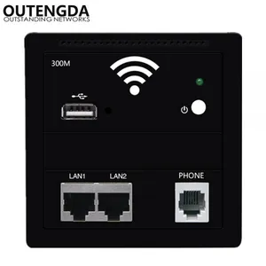 OUTENGDA Wi-Fi Router Wall Embedded USB Access Point Wireless in Wall AP Panel Socket Wifi Repeater/router Champagne/White thumbnail-4