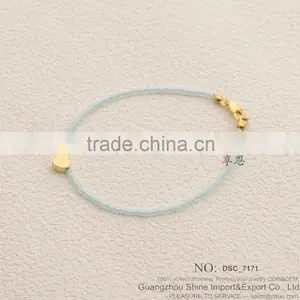 2015 Fashion Jewelry Seed Bead Bracelet With Alloy Letter Charm Bracelet thumbnail-1