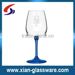 Promotional Wholesale Colored Stem Wine Glass/clear Wine Glass With Colored Stem/etched Wine Glass thumbnail-1
