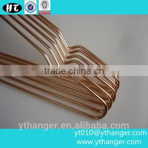 YY0437 High Quality Red Copper Metal Shirt Hanger no Rusty Metal Wire Clothes Hangers thumbnail-4