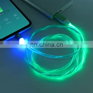 Wholesale 3 in 1 USB LED Flowing Light Magnetic Charging Cable For Phone Android Type C Ios thumbnail-4