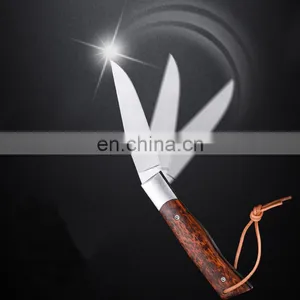 Folding Knife Stainless Steel Outdoor Survival Hunting Pocket Knife With Wooden Handle thumbnail-4