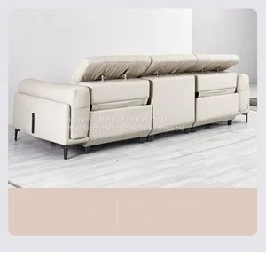Sofa Living Room Leather Small Apartment Straight Row Leisure Sofa Designer Creative Modern Minimalist Combination Down Sofa thumbnail-5